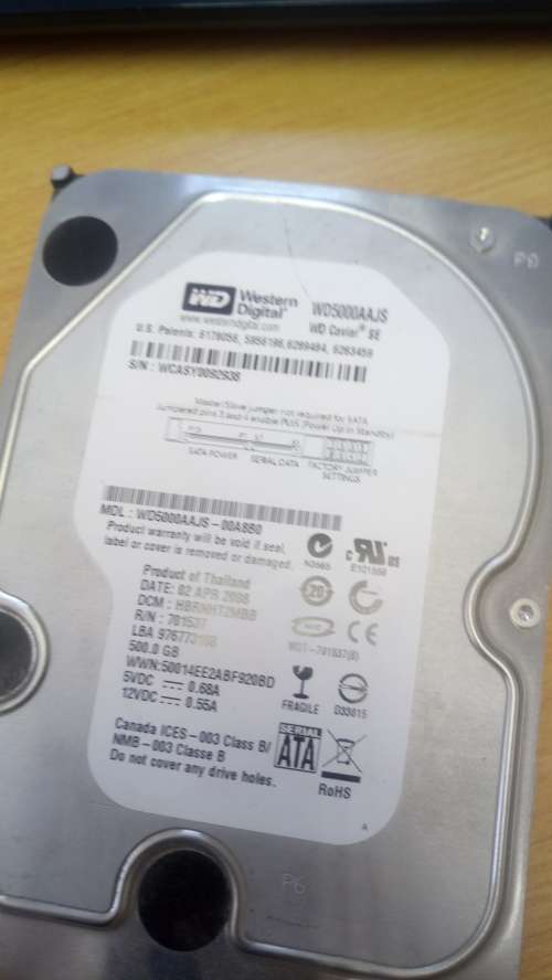 500GB Western Digital Hard Drive